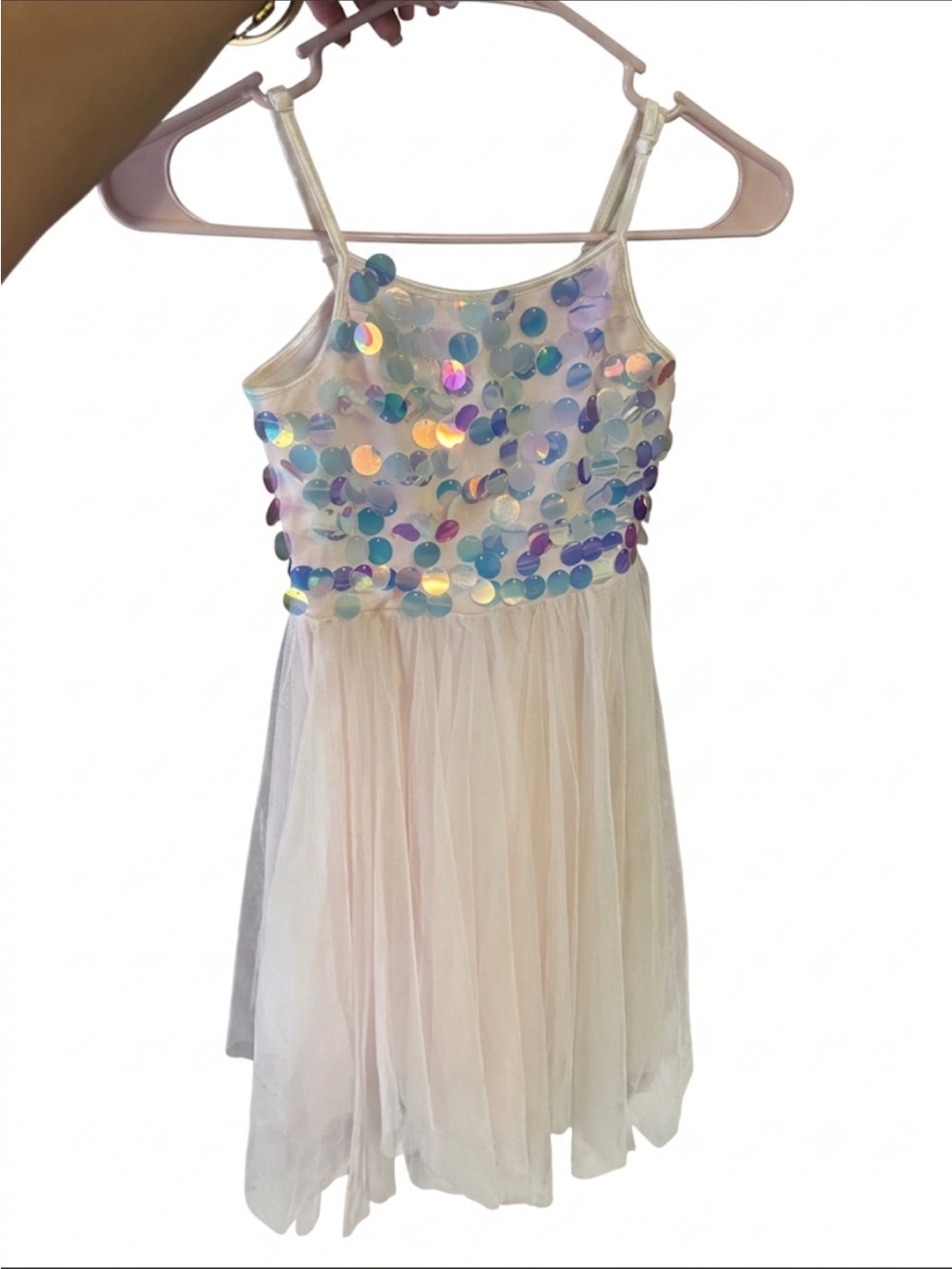 Iridescent Sequin light pink Tulle Dress